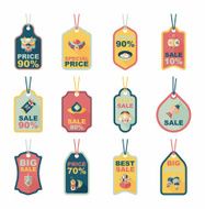 Chinese New Year tag flat banner background set eps10 N26