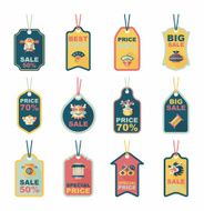 Chinese New Year tag flat banner background set eps10 N28