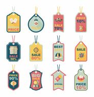 Chinese New Year tag flat banner background set eps10 N29