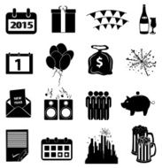 New year icons set