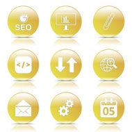 SEO Internet Sign Yellow Vector Button Icon Design Set 6 N6