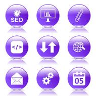 SEO Internet Sign Violet Vector Button Icon Design Set 6 N7