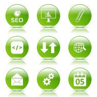 SEO Internet Sign Green Vector Button Icon Design Set 6 N8