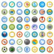 Set flat circular icons