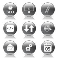 SEO Internet Sign Black Vector Button Icon Design Set 6 N8