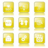 SEO Internet Sign Square Vector Yellow Icon Design Set 6 N10