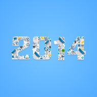Flat number 2014 Vector