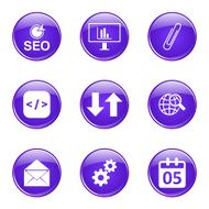 SEO Internet Sign Violet Vector Button Icon Design Set 6 N8