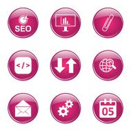 SEO Internet Sign Pink Vector Button Icon Design Set 6 N9