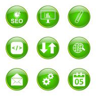 SEO Internet Sign Green Vector Button Icon Design Set 6 N9