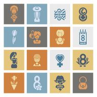 Womans Day Icon Set N46