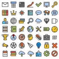 Set flat icons Vector illustration