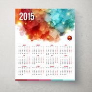 Calender for year 2015 Hexagon pattern background Vector illustrat