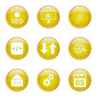 SEO Internet Sign Yellow Vector Button Icon Design Set 6 N7