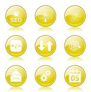 SEO Internet Sign Yellow Vector Button Icon Design Set 6 N8