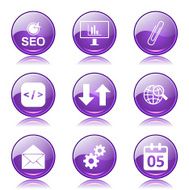 SEO Internet Sign Violet Vector Button Icon Design Set 6 N9