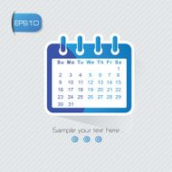 Calendar symbol sticker design blue version clean vector