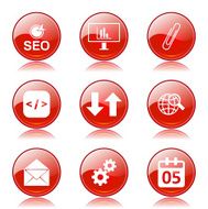SEO Internet Sign Red Vector Button Icon Design Set 6 N8