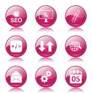 SEO Internet Sign Pink Vector Button Icon Design Set 6 N10