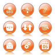 SEO Internet Sign Orange Vector Button Icon Design Set 6 N9