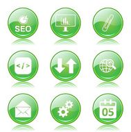 SEO Internet Sign Green Vector Button Icon Design Set 6 N10