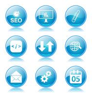 SEO Internet Sign Blue Vector Button Icon Design Set 6 N10