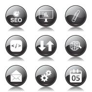 SEO Internet Sign Black Vector Button Icon Design Set 6 N10