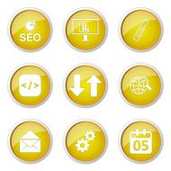 SEO Internet Sign Yellow Vector Button Icon Design Set 6 N9