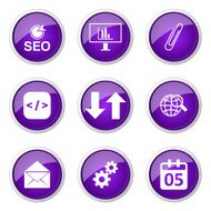 SEO Internet Sign Violet Vector Button Icon Design Set 6 N10