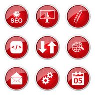 SEO Internet Sign Red Vector Button Icon Design Set 6 N9
