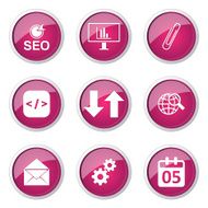 SEO Internet Sign Pink Vector Button Icon Design Set 6 N11