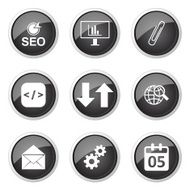 SEO Internet Sign Black Vector Button Icon Design Set 6 N11