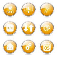 SEO Internet Sign Yellow Vector Button Icon Design Set 6 N10