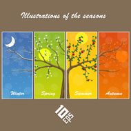 Seasons in the tree cover illustration