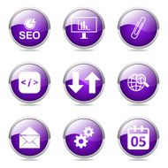 SEO Internet Sign Violet Vector Button Icon Design Set 6 N11