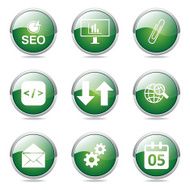 SEO Internet Sign Green Vector Button Icon Design Set 6 N12