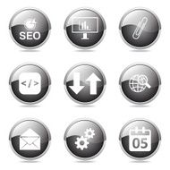 SEO Internet Sign Black Vector Button Icon Design Set 6 N12