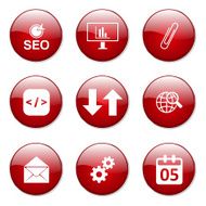 SEO Internet Sign Red Vector Button Icon Design Set 6 N10