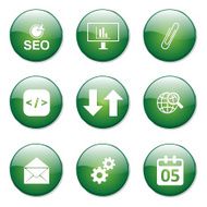 SEO Internet Sign Green Vector Button Icon Design Set 6 N13