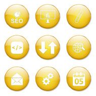 SEO Internet Sign Yellow Vector Button Icon Design Set 6 N11