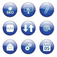 SEO Internet Sign Blue Vector Button Icon Design Set 6 N12