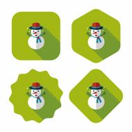 snowman flat icon with long shadow eps10 N19