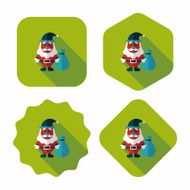 Santa Claus flat icon with long shadow eps10 N6