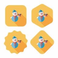 snowman flat icon with long shadow eps10 N21