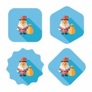 Santa Claus flat icon with long shadow eps10 N7