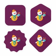snowman flat icon with long shadow eps10 N23