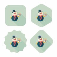 snowman flat icon with long shadow eps10 N25
