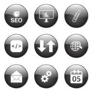 SEO Internet Sign Black Vector Button Icon Design Set 6 N13