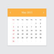 Calendar page for May 2015 N3