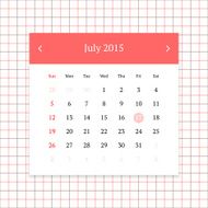 Calendar page for July 2015 N2